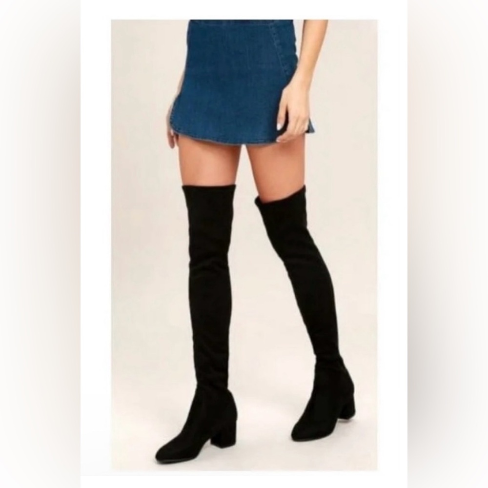 Steven Madden Janae Black Over-the-Knee Boots